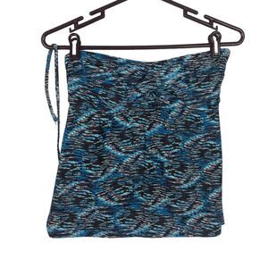 Mossimo Convertible Blue Strapless Halter Swim Suit Top Women's